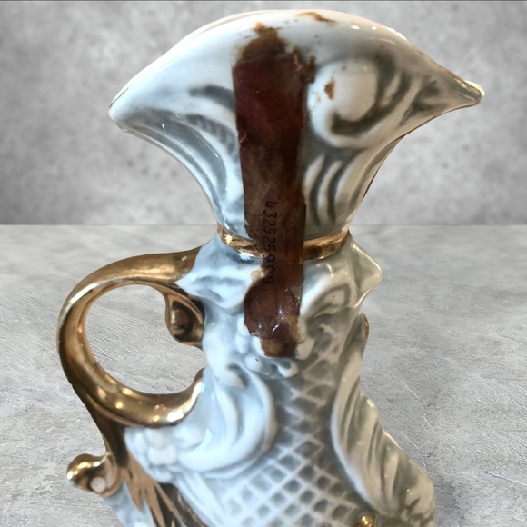 Vintage Jim Beam Collectible Decanter Ceramic Floral Gold, Pink, Green & White - Picture 10 of 16